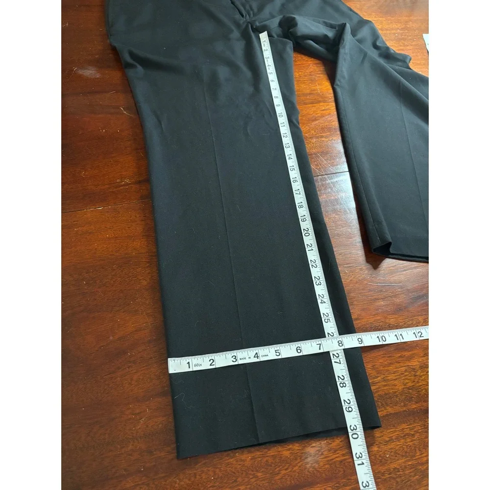 Calvin Klein Mens Dress Pants 40 x 30 Black Flat Front Trousers Business Formal